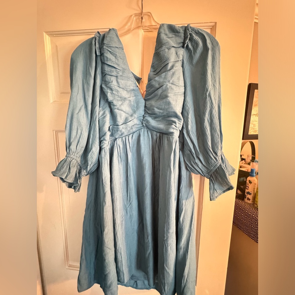 Blue summer dress (with sleeves)